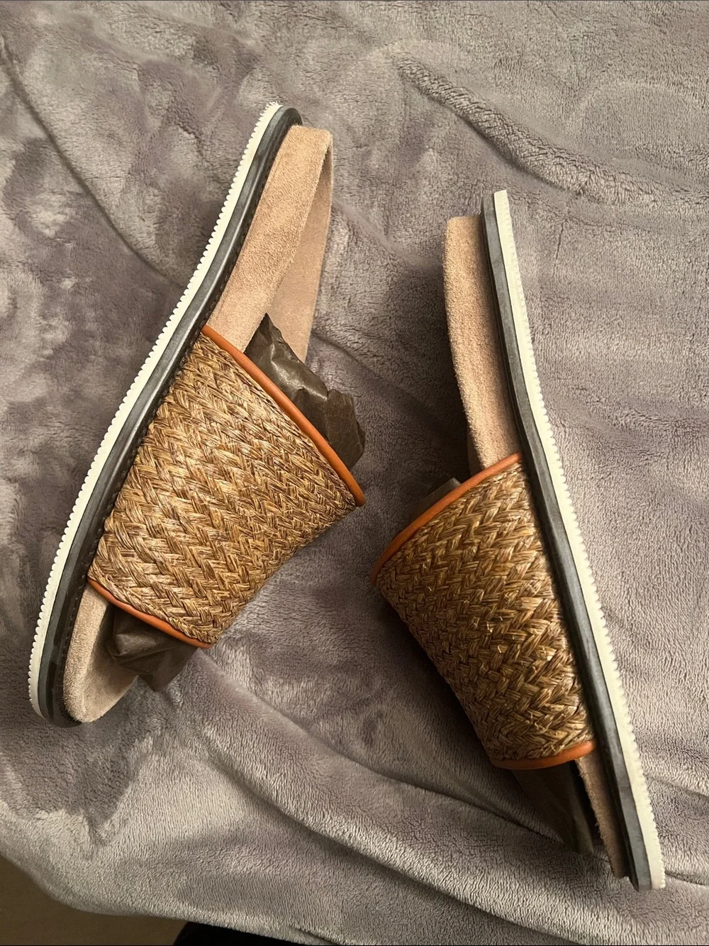 Paul Stuart Woven Men’s Slide Sandals in Tan and Brown